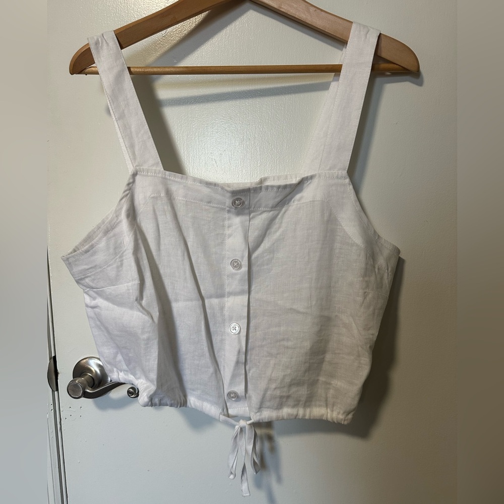A New Day White Sleeveless Crop Tank Top